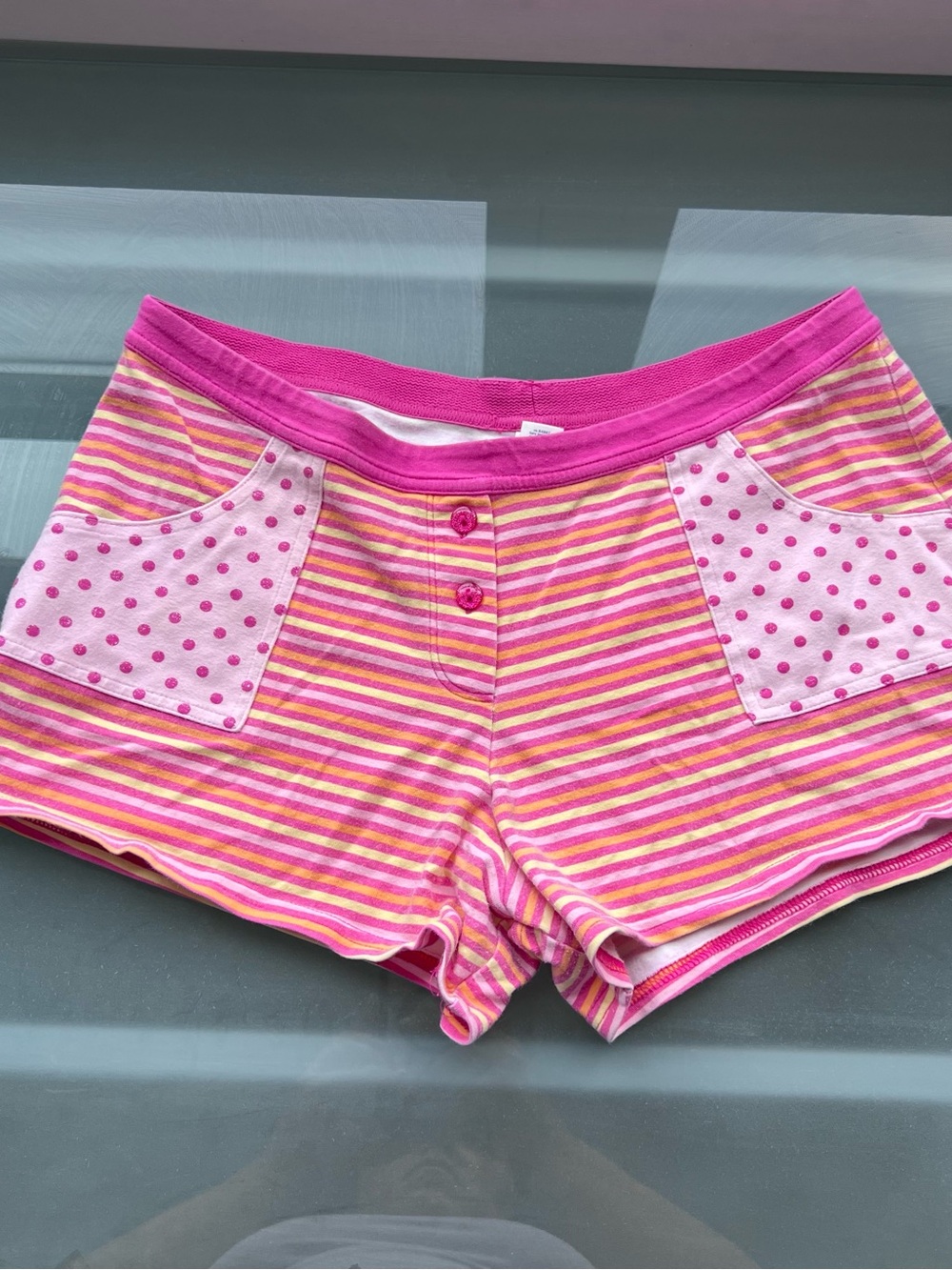Limited Too Pink & Yellow Striped Pajama Shorts